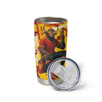 Spain Football Bull Mascot Tumbler Cup Spanish Pride Champion Soccer Trophy Graffiti