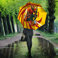 Spain Football Bull Mascot Umbrella Spanish Pride Champion Soccer Trophy Graffiti
