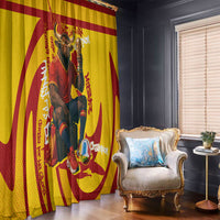 Spain Football Bull Mascot Window Curtain Spanish Pride Champion Soccer Trophy Graffiti