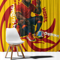 Spain Football Bull Mascot Window Curtain Spanish Pride Champion Soccer Trophy Graffiti