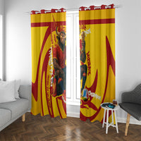 Spain Football Bull Mascot Window Curtain Spanish Pride Champion Soccer Trophy Graffiti