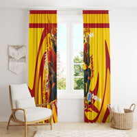 Spain Football Bull Mascot Window Curtain Spanish Pride Champion Soccer Trophy Graffiti