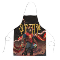 Spain Football Apron Spanish Pride Bull Mascot Gothic Metal Lightning Storm