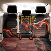 Spain Football Back Car Seat Cover Spanish Pride Bull Mascot Gothic Metal Lightning Storm