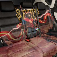 Spain Football Back Car Seat Cover Spanish Pride Bull Mascot Gothic Metal Lightning Storm