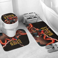 Spain Football Bathroom Set Spanish Pride Bull Mascot Gothic Metal Lightning Storm