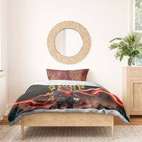 Spain Football Bedding Set Spanish Pride Bull Mascot Gothic Metal Lightning Storm