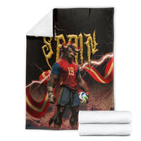 Spain Football Blanket Spanish Pride Bull Mascot Gothic Metal Lightning Storm
