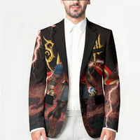 Spain Football Blazer Spanish Pride Bull Mascot Gothic Metal Lightning Storm