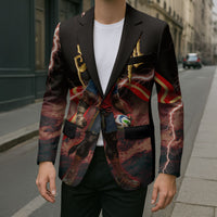 Spain Football Blazer Spanish Pride Bull Mascot Gothic Metal Lightning Storm