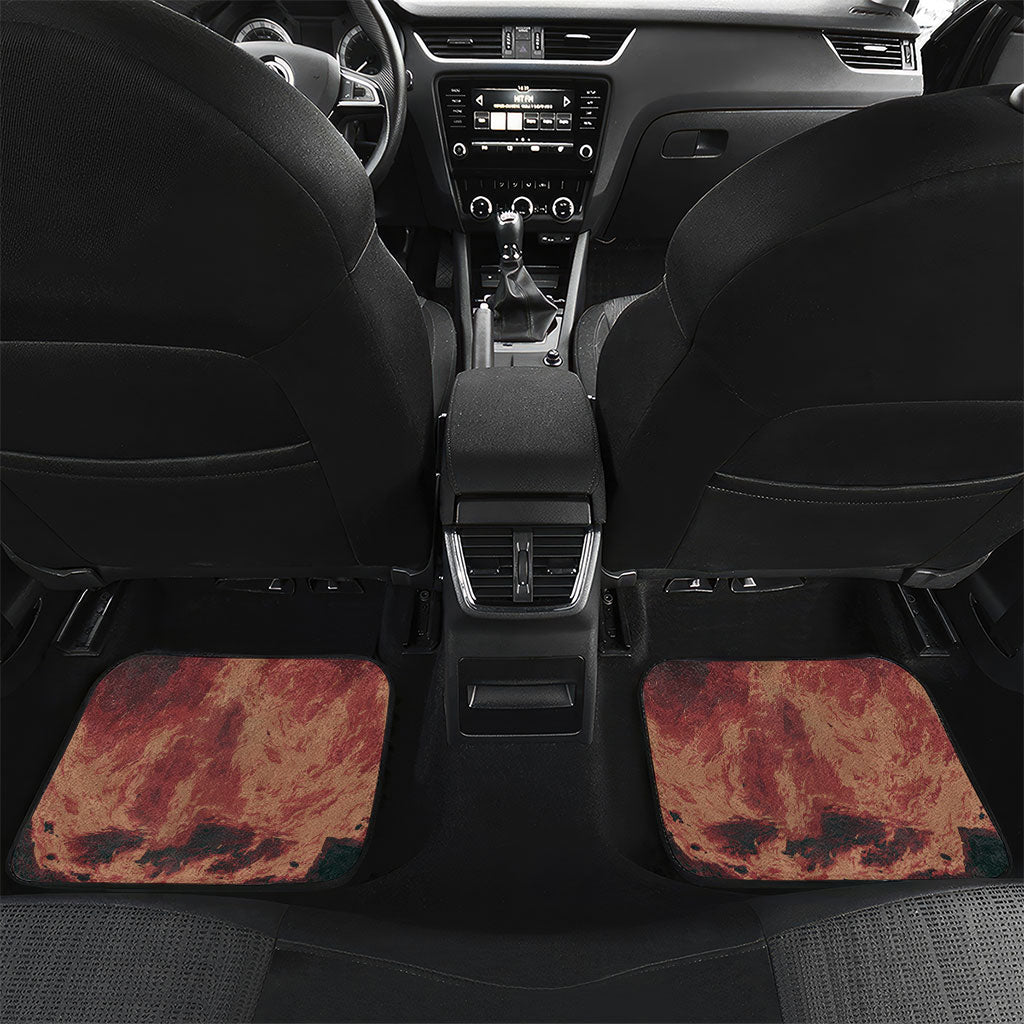 Spain Football Car Mats Spanish Pride Bull Mascot Gothic Metal Lightning Storm
