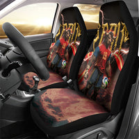 Spain Football Car Seat Cover Spanish Pride Bull Mascot Gothic Metal Lightning Storm