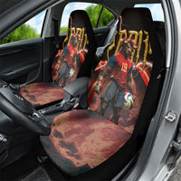 Spain Football Car Seat Cover Spanish Pride Bull Mascot Gothic Metal Lightning Storm