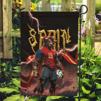 Spain Football Garden Flag Spanish Pride Bull Mascot Gothic Metal Lightning Storm
