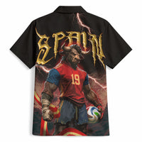 Spain Football Hawaiian Shirt Spanish Pride Bull Mascot Gothic Metal Lightning Storm