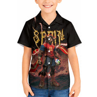 Spain Football Hawaiian Shirt Spanish Pride Bull Mascot Gothic Metal Lightning Storm