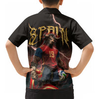 Spain Football Hawaiian Shirt Spanish Pride Bull Mascot Gothic Metal Lightning Storm