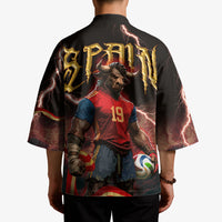 Spain Football Kimono Spanish Pride Bull Mascot Gothic Metal Lightning Storm