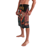 Spain Football Lavalava Spanish Pride Bull Mascot Gothic Metal Lightning Storm