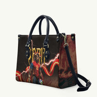 Spain Football Leather Bag Spanish Pride Bull Mascot Gothic Metal Lightning Storm