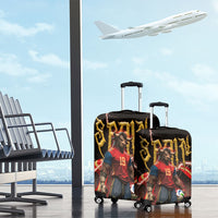 Spain Football Luggage Cover Spanish Pride Bull Mascot Gothic Metal Lightning Storm
