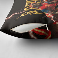 Spain Football Pillow Cover Spanish Pride Bull Mascot Gothic Metal Lightning Storm