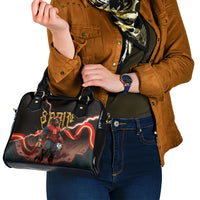Spain Football Shoulder Handbag Spanish Pride Bull Mascot Gothic Metal Lightning Storm