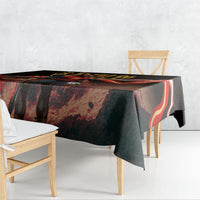 Spain Football Tablecloth Spanish Pride Bull Mascot Gothic Metal Lightning Storm