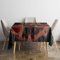 Spain Football Tablecloth Spanish Pride Bull Mascot Gothic Metal Lightning Storm