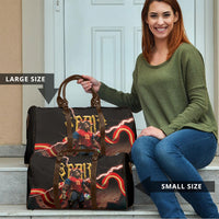 Spain Football Travel Bag Spanish Pride Bull Mascot Gothic Metal Lightning Storm