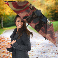 Spain Football Umbrella Spanish Pride Bull Mascot Gothic Metal Lightning Storm