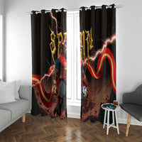 Spain Football Window Curtain Spanish Pride Bull Mascot Gothic Metal Lightning Storm