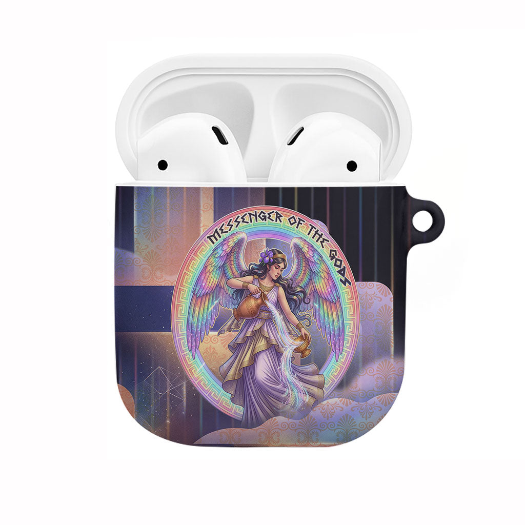 Iris Goddess AirPods Case Rainbow Winged Iris - Pitcher Lyre And Greek Key