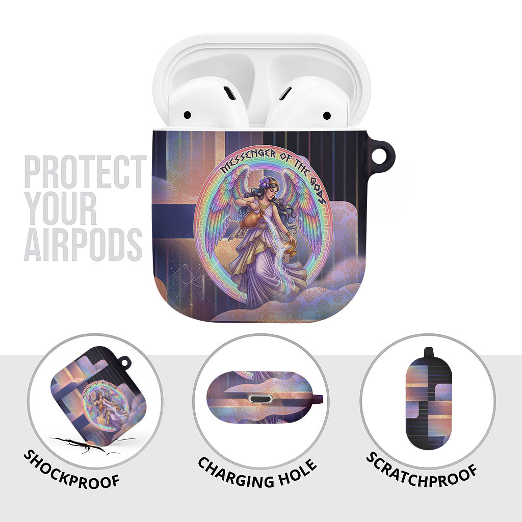 Iris Goddess AirPods Case Rainbow Winged Iris - Pitcher Lyre And Greek Key