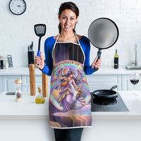 Iris Goddess Apron Rainbow Winged Iris - Pitcher Lyre And Greek Key