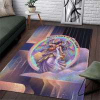 Iris Goddess Area Rug Rainbow Winged Iris - Pitcher Lyre And Greek Key