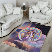 Iris Goddess Area Rug Rainbow Winged Iris - Pitcher Lyre And Greek Key