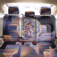 Iris Goddess Back Car Seat Cover Rainbow Winged Iris - Pitcher Lyre And Greek Key