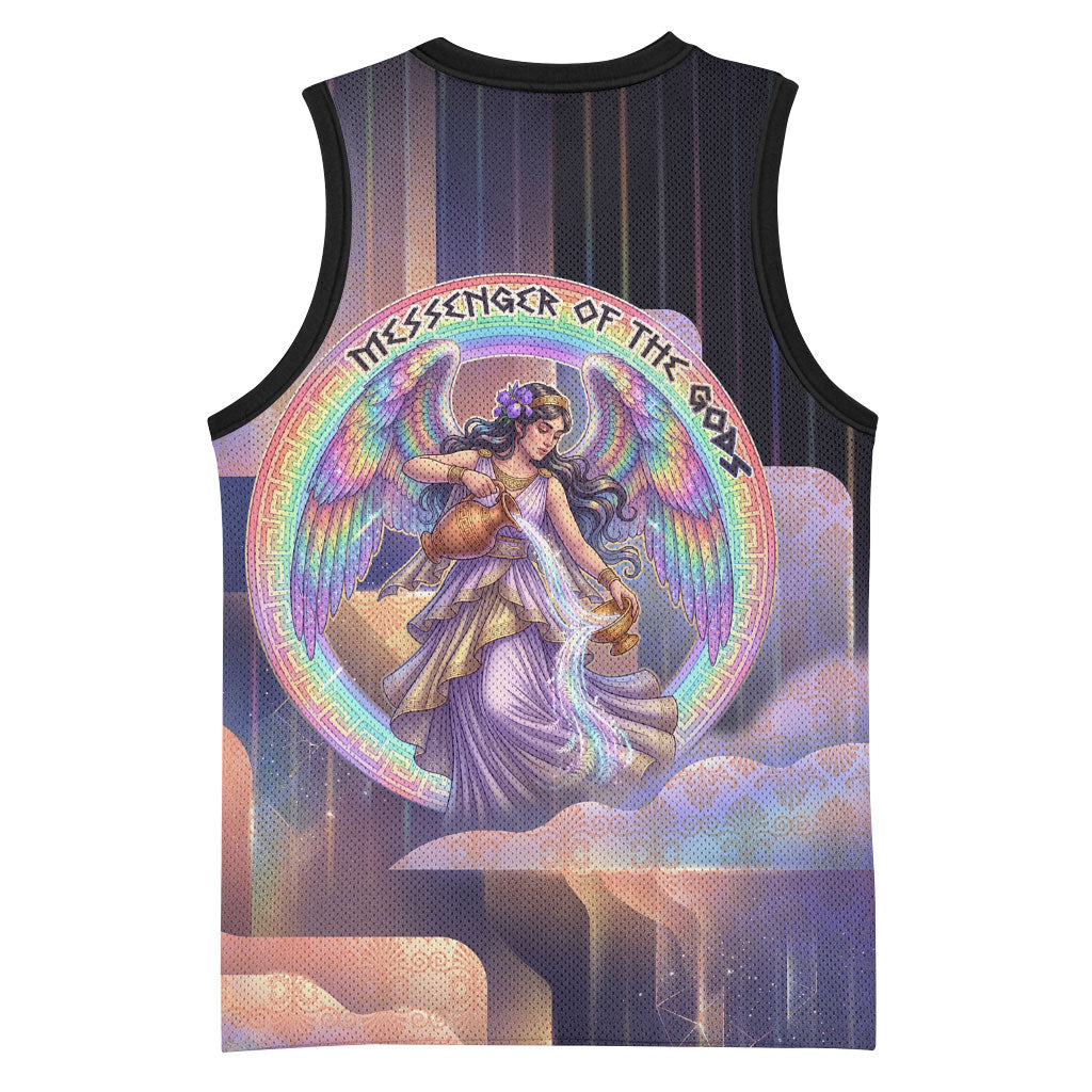 Iris Goddess Basketball Jersey Rainbow Winged Iris - Pitcher Lyre And Greek Key