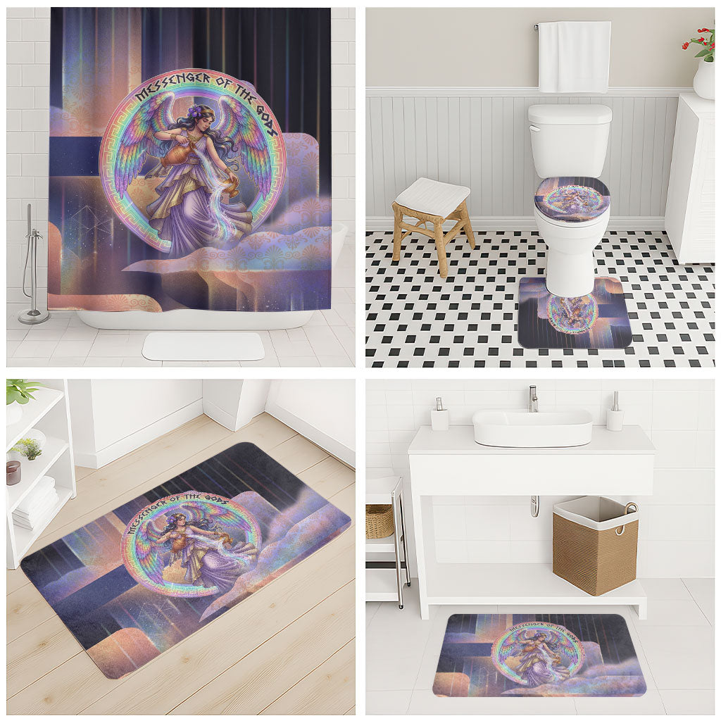 Iris Goddess Bathroom Set Rainbow Winged Iris - Pitcher Lyre And Greek Key