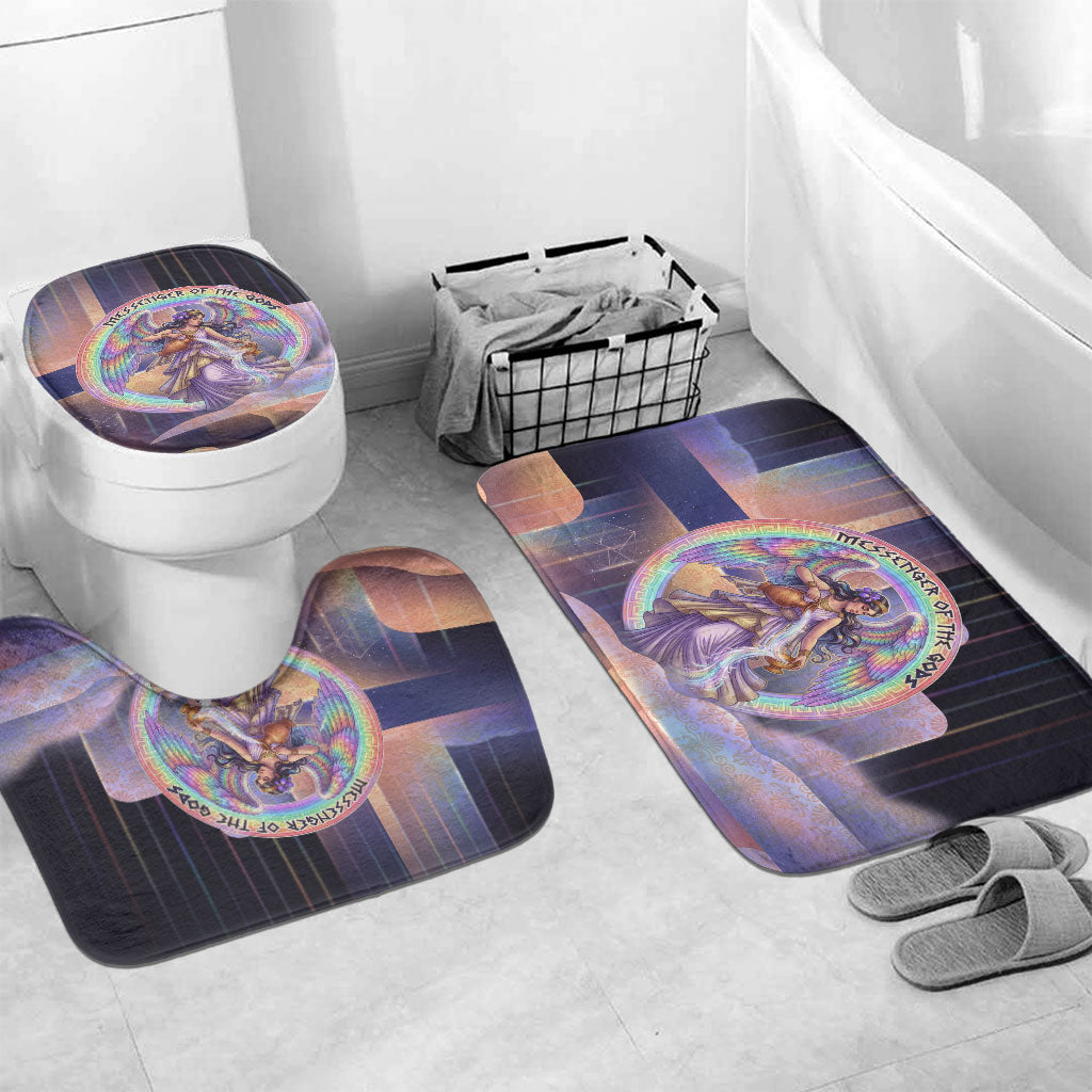 Iris Goddess Bathroom Set Rainbow Winged Iris - Pitcher Lyre And Greek Key