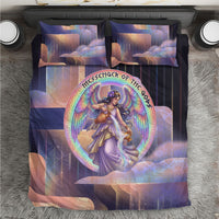 Iris Goddess Bedding Set Rainbow Winged Iris - Pitcher Lyre And Greek Key