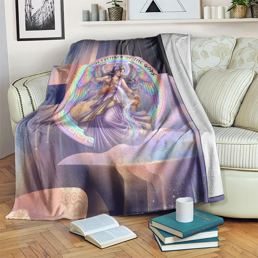Iris Goddess Blanket Rainbow Winged Iris - Pitcher Lyre And Greek Key