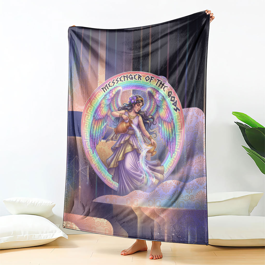 Iris Goddess Blanket Rainbow Winged Iris - Pitcher Lyre And Greek Key