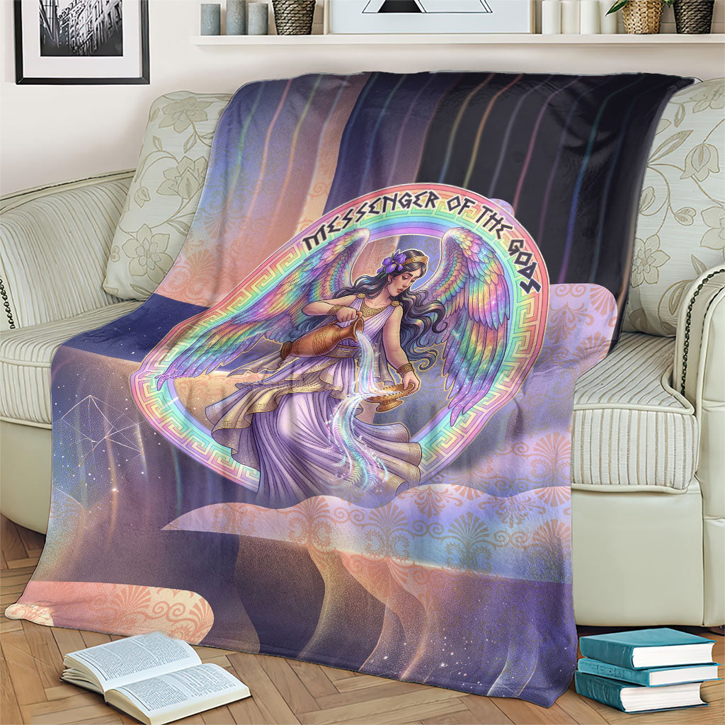 Iris Goddess Blanket Rainbow Winged Iris - Pitcher Lyre And Greek Key