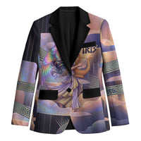 Iris Goddess Blazer Rainbow Winged Iris - Pitcher Lyre And Greek Key