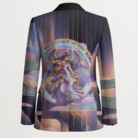 Iris Goddess Blazer Rainbow Winged Iris - Pitcher Lyre And Greek Key
