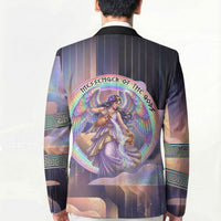 Iris Goddess Blazer Rainbow Winged Iris - Pitcher Lyre And Greek Key