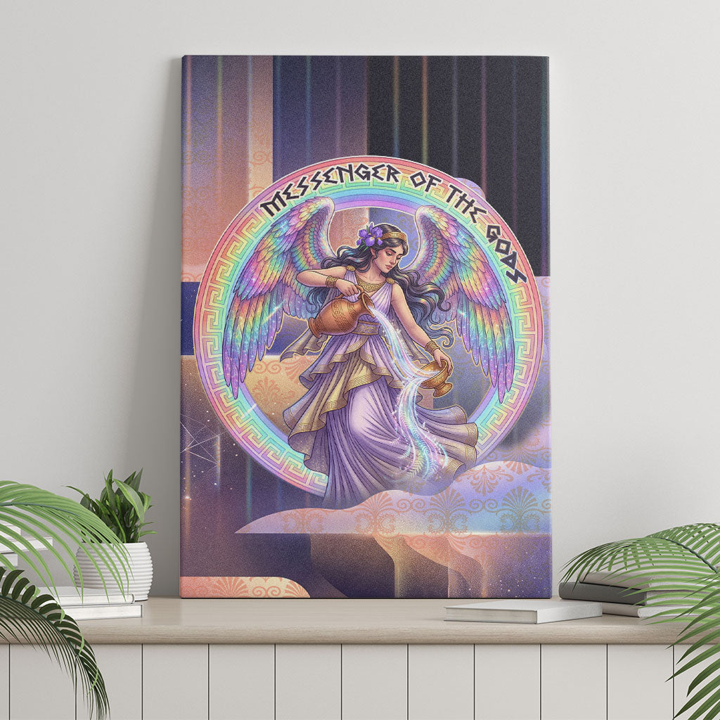 Iris Goddess Canvas Wall Art Rainbow Winged Iris - Pitcher Lyre And Greek Key