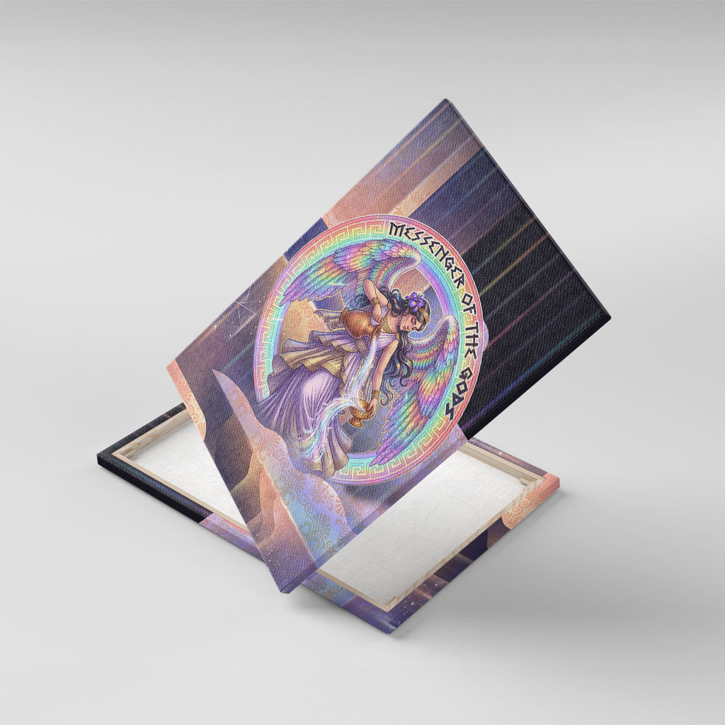 Iris Goddess Canvas Wall Art Rainbow Winged Iris - Pitcher Lyre And Greek Key
